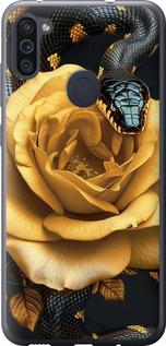 Чехол на Samsung Galaxy A11 A115F Black snake and golden rose