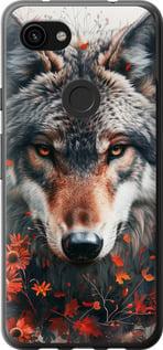 Чехол на Google Pixel 3a XL Wolf and flowers