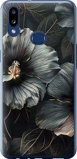 Чехол на Samsung Galaxy A10s A107F Черные цветы