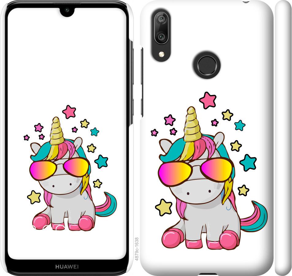Чехол на Huawei Y7 2019 Единорог в очках