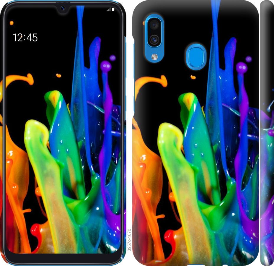 Чехол на Samsung Galaxy A20 2019 A205F брызги краски