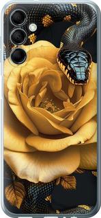 Чехол на Samsung Galaxy M14 M146B Black snake and golden rose