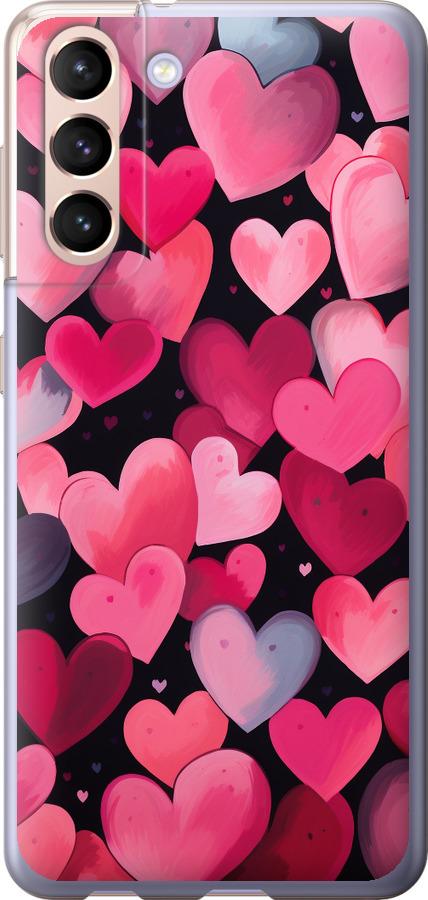 Чехол на Samsung Galaxy S21 Сердечки 4