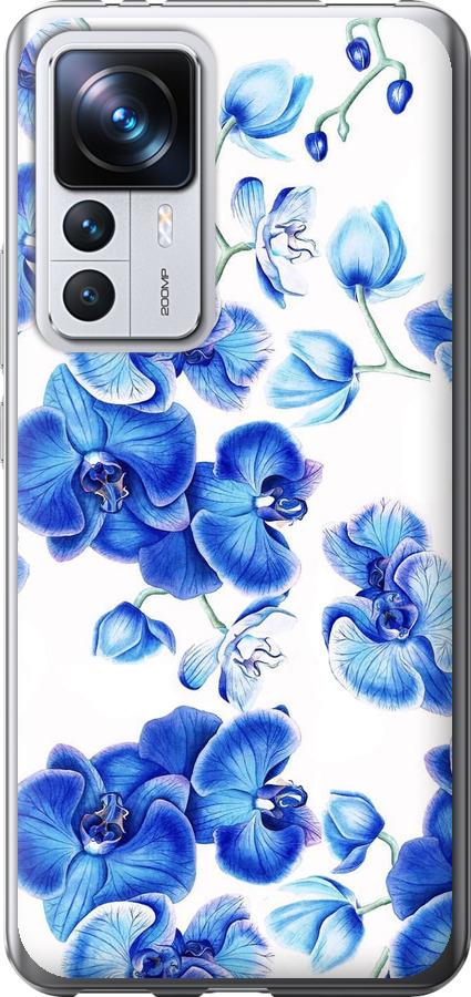 Чехол на Xiaomi 12T Pro Голубые орхидеи