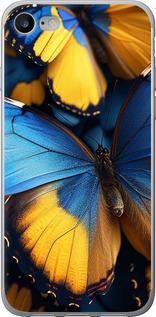 Чехол на iPhone 7 Желто-голубые бабочки