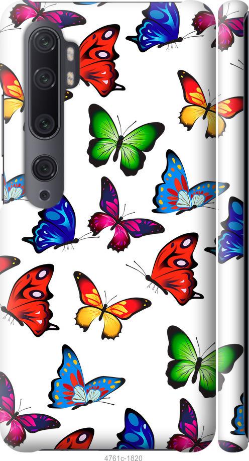 Чехол на Xiaomi Mi Note 10 Красочные мотыльки