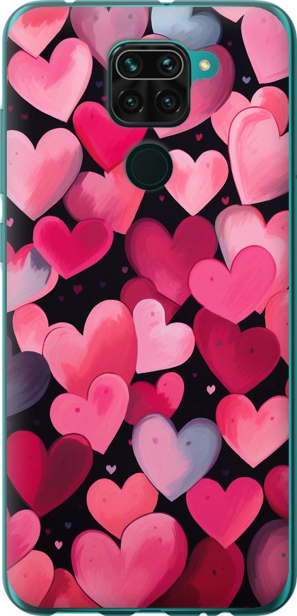 Чехол на Xiaomi Redmi Note 9 Сердечки 4