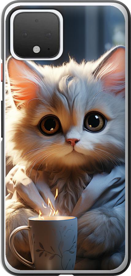 Чехол на Google Pixel 4 White cat