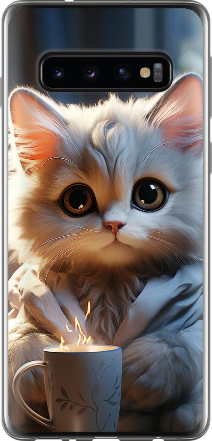 Чехол на Samsung Galaxy S10 White cat