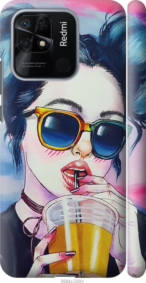 Чехол на Xiaomi Redmi 10C Арт-девушка в очках