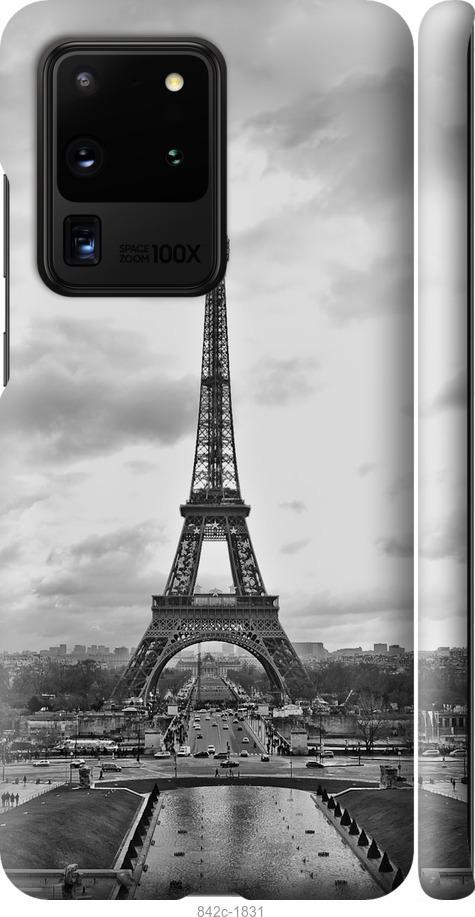 Чехол на Samsung Galaxy S20 Ultra Чёрно-белая Эйфелева башня
