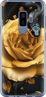 Чехол на Samsung Galaxy S9 Plus Black snake and golden rose