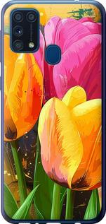 Чехол на Samsung Galaxy M31 M315F Нарисованные тюльпаны