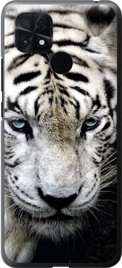 Чехол на Xiaomi Poco C40 Грустный белый тигр