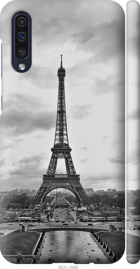 Чехол на Samsung Galaxy A50 2019 A505F Чёрно-белая Эйфелева башня