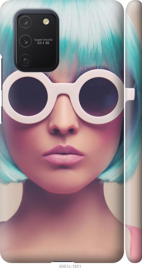 Чехол на Samsung Galaxy S10 Lite 2020 Синеволосая девушка в очках