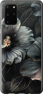 Чехол на Samsung Galaxy S20 Plus Черные цветы