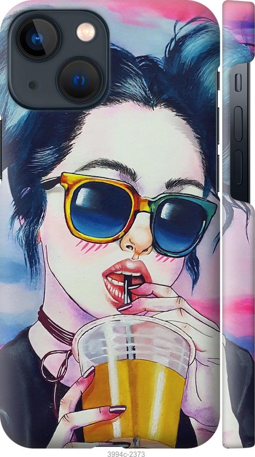 Чехол на iPhone 13 Mini Арт-девушка в очках