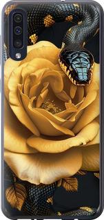 Чехол на Samsung Galaxy A30s A307F Black snake and golden rose