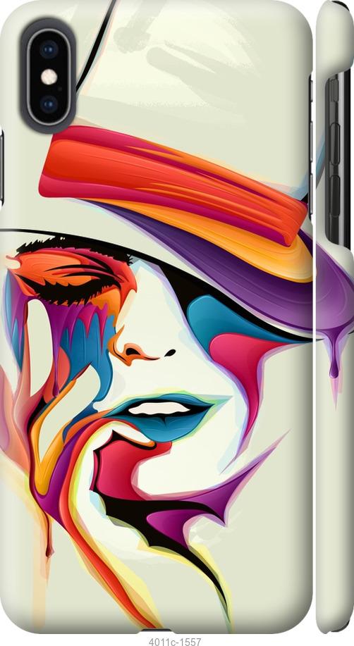 Чехол на iPhone XS Max Красочная женщина в шляпе