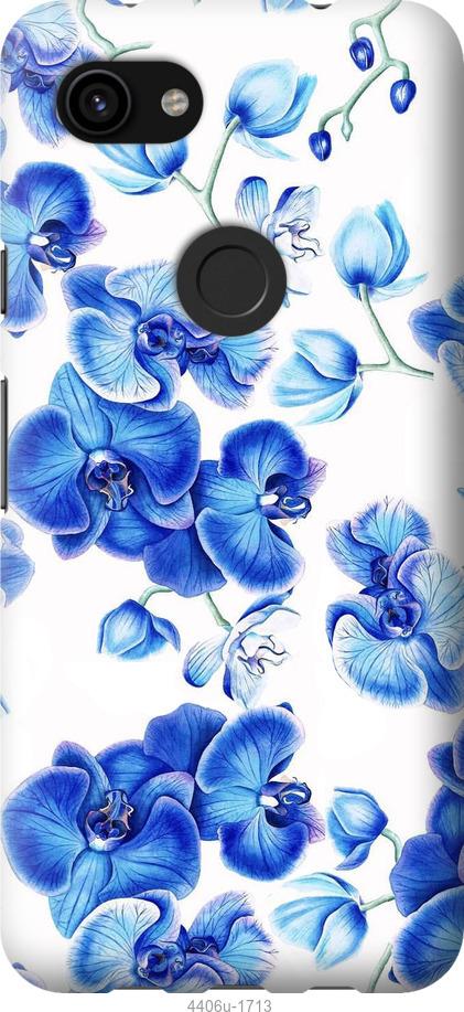Чехол на Google Pixel 3a XL Голубые орхидеи