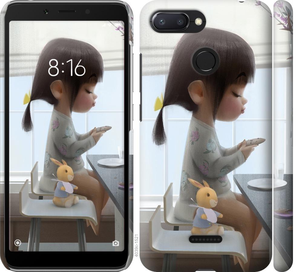 Чехол на Xiaomi Redmi 6 Милая девочка с зайчиком