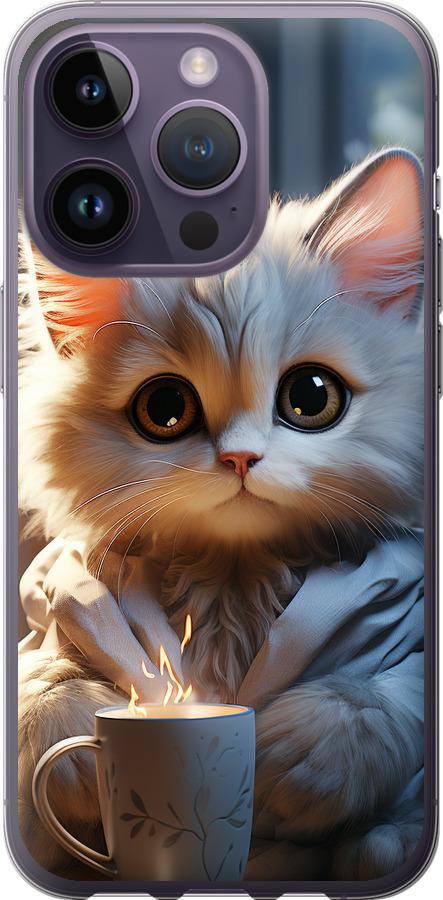 Чехол на iPhone 14 Pro White cat