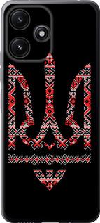 Чехол на Xiaomi Redmi 12 5G Герб - вышиванка на черном фоне