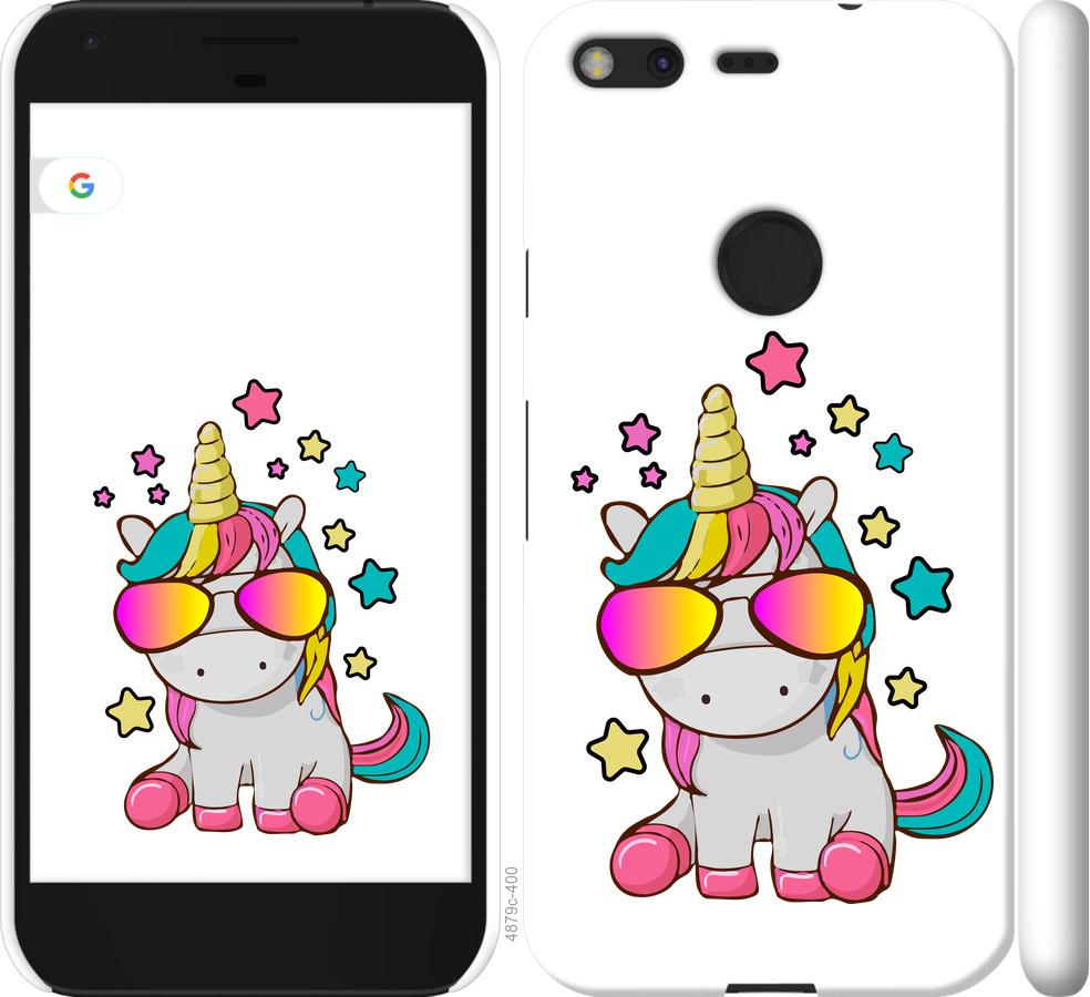 Чехол на Google Pixel Единорог в очках