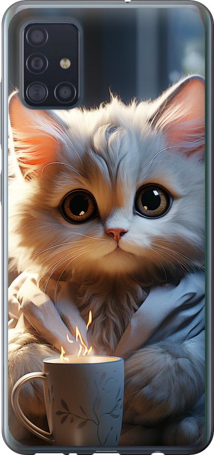 Чехол на Samsung Galaxy A51 2020 A515F White cat