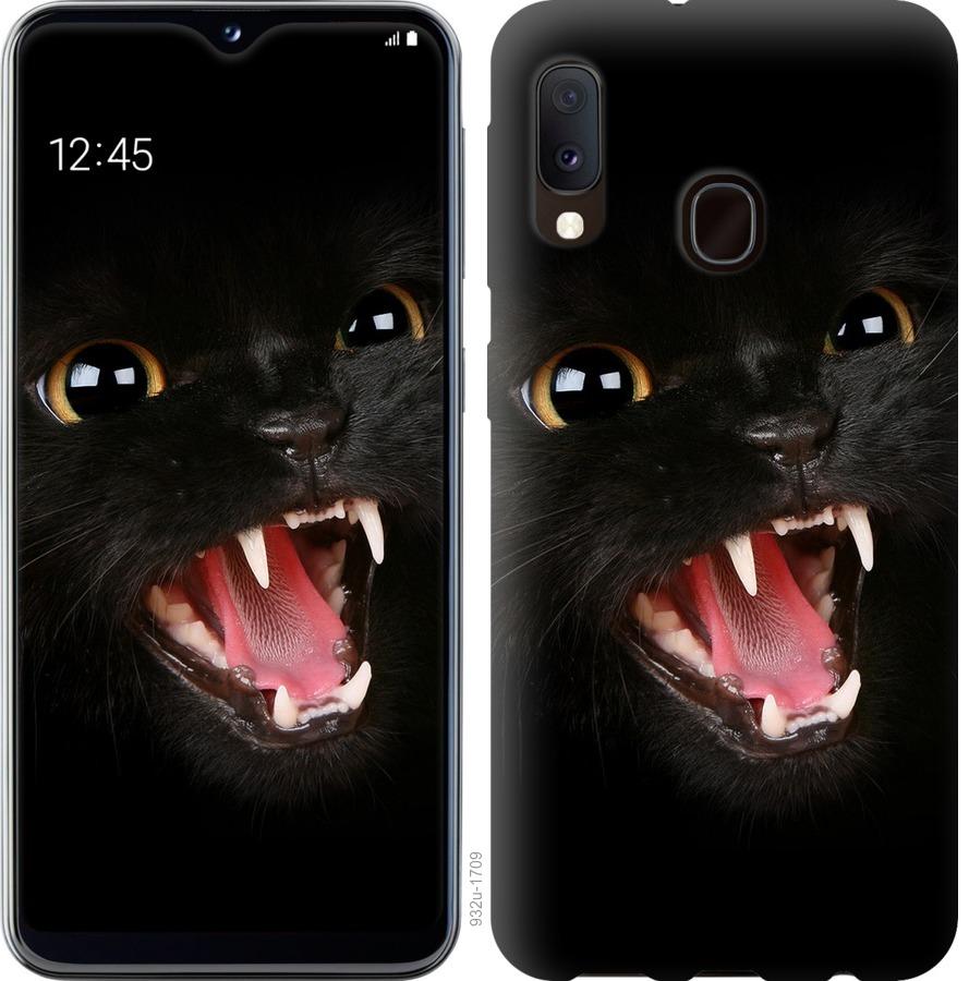 Чехол на Samsung Galaxy A20e A202F Чёрная кошка