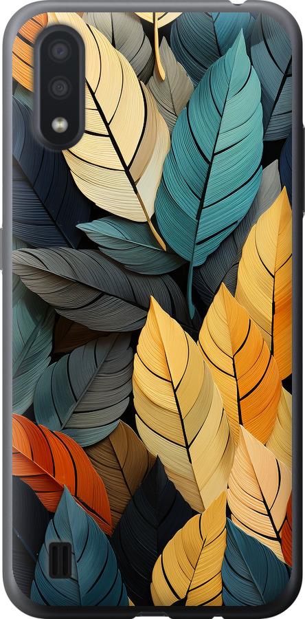 Чехол на Samsung Galaxy A01 A015F Кольорове листя