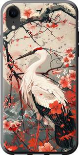 Чехол на iPhone XR Аист в цвету сакуры