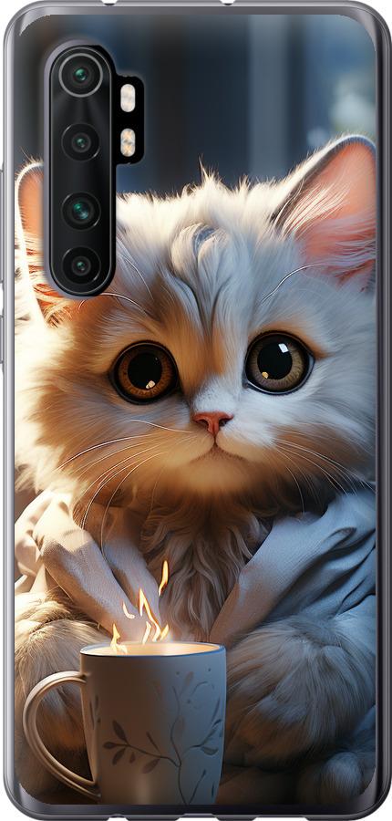 Чехол на Xiaomi Mi Note 10 Lite White cat