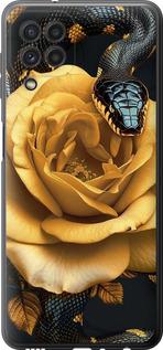 Чехол на Samsung Galaxy A22 A225F Black snake and golden rose