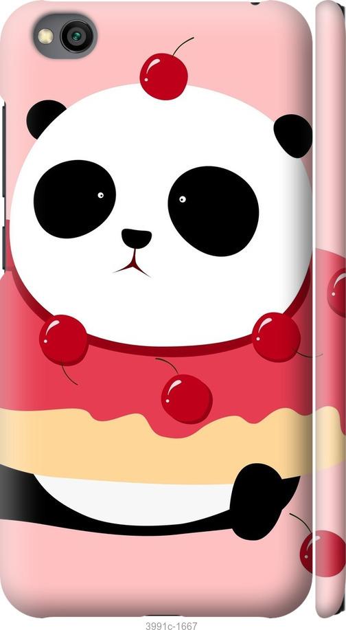 Чехол на Xiaomi Redmi Go Панда с пончиком