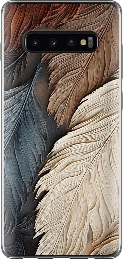 Чехол на Samsung Galaxy S10 Plus Листья в стиле бохо