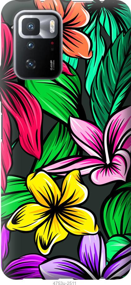 Чехол на Xiaomi Poco X3 GT Тропические цветы 1