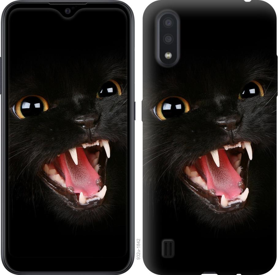 Чехол на Samsung Galaxy A01 A015F Чёрная кошка