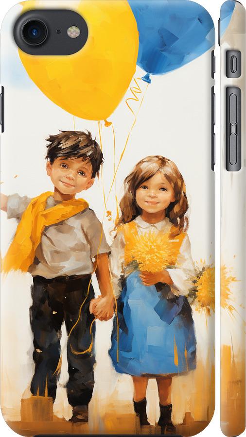 Чехол на iPhone 7 Дети с шариками