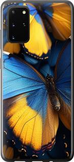 Чехол на Samsung Galaxy S20 Plus Желто-голубые бабочки