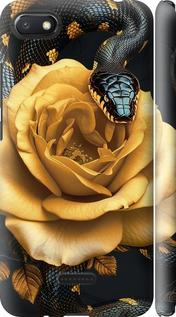 Чехол на Xiaomi Redmi 6A Black snake and golden rose