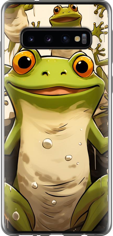 Чехол на Samsung Galaxy S10 Веселая жаба