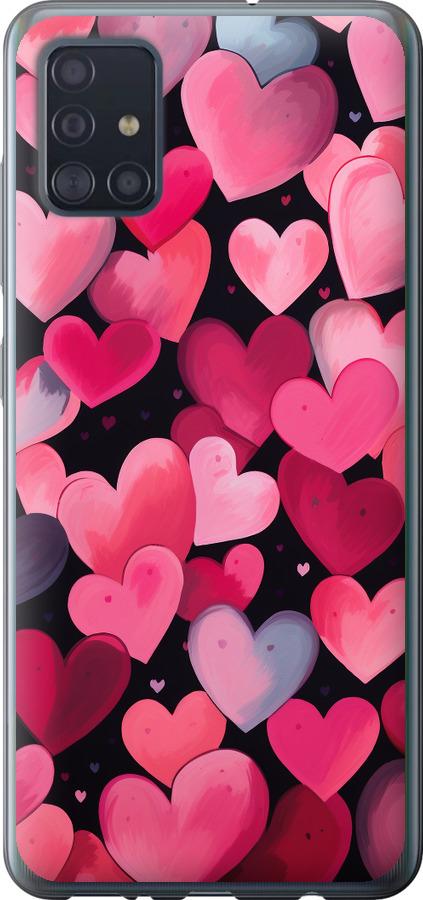 Чехол на Samsung Galaxy A51 2020 A515F Сердечки 4