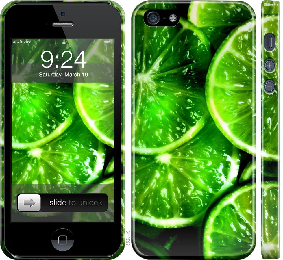 Чехол на iPhone SE Зелёные дольки лимона