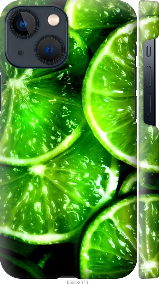 Чехол на iPhone 13 Mini Зелёные дольки лимона