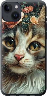 Чехол на iPhone 14 Plus Cats and flowers