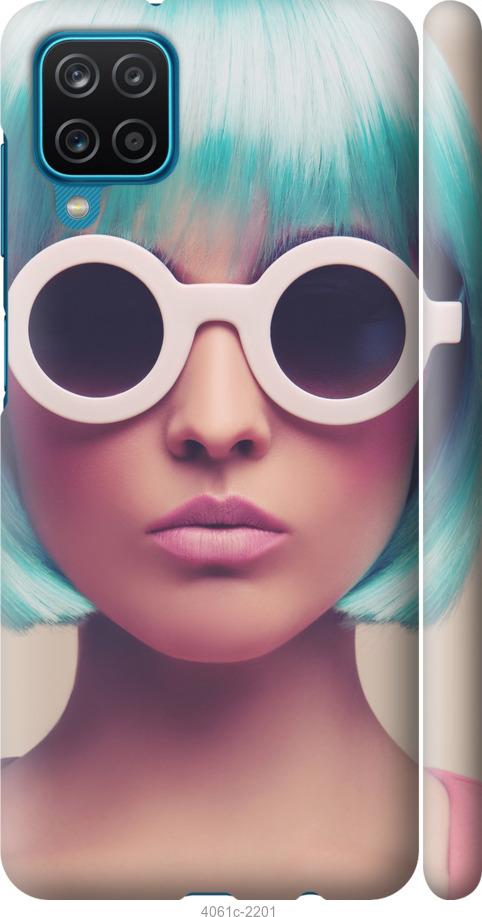 Чехол на Samsung Galaxy A12 A125F Синеволосая девушка в очках