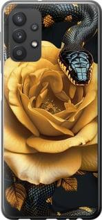 Чехол на Samsung Galaxy A32 A325F Black snake and golden rose