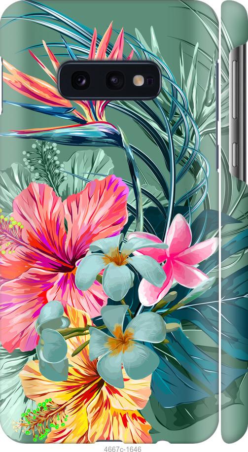 Чехол на Samsung Galaxy S10e Тропические цветы v1